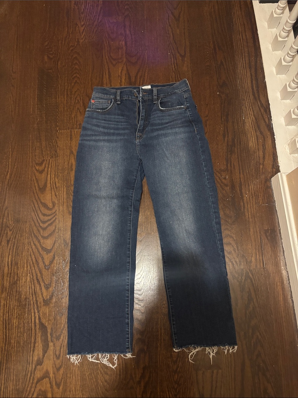 Hudson Jeans Dark Blue Cropped Straight Ankle Jeans